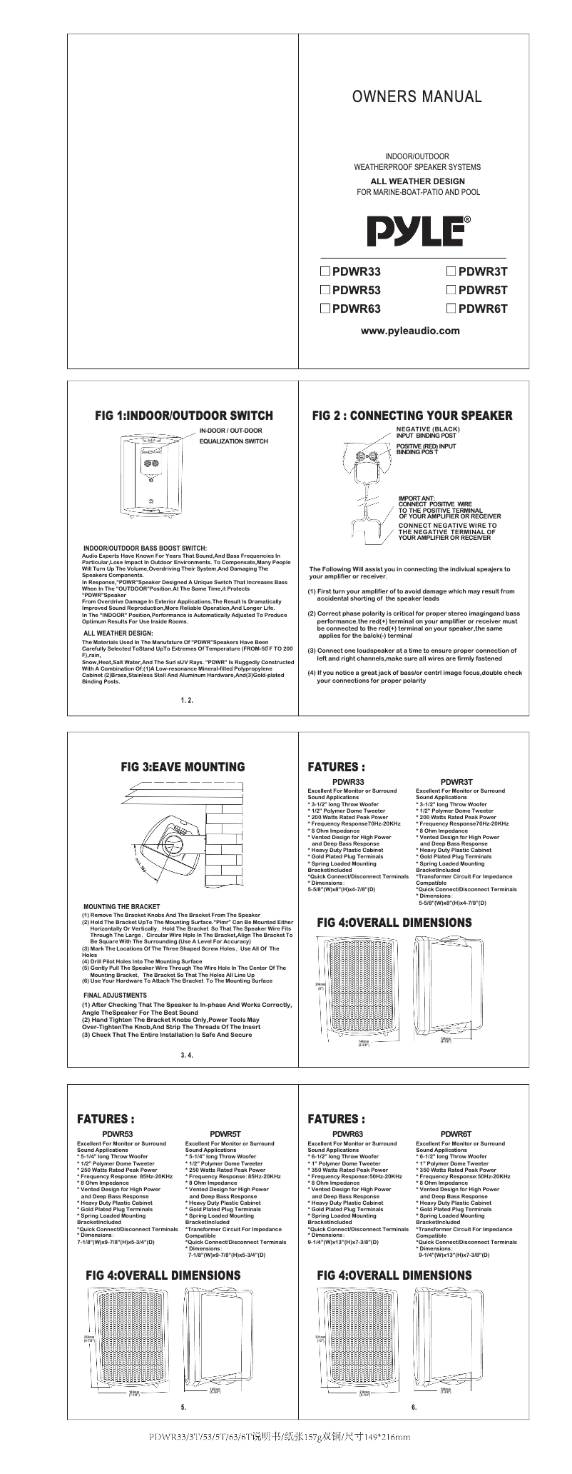 Page 1 of the manual User Manual Pyle PDWR63