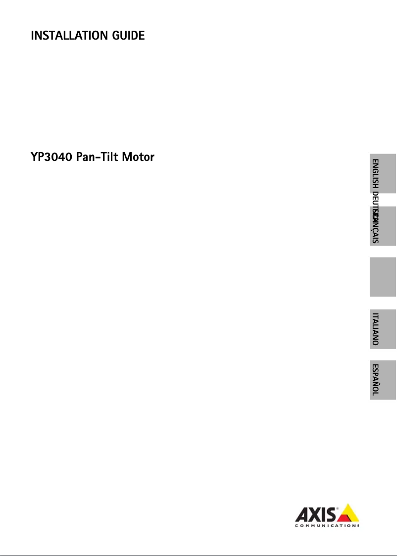Page 1 de la notice Manuel utilisateur Axis YP3040
