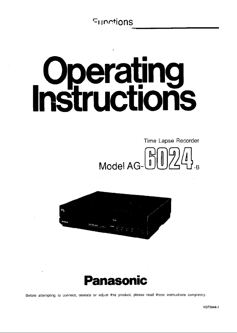 Page 1 of the manual User Manual Panasonic AG-6024