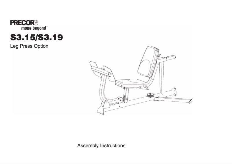 First page image of the manual for S3.15 Leg Press Option