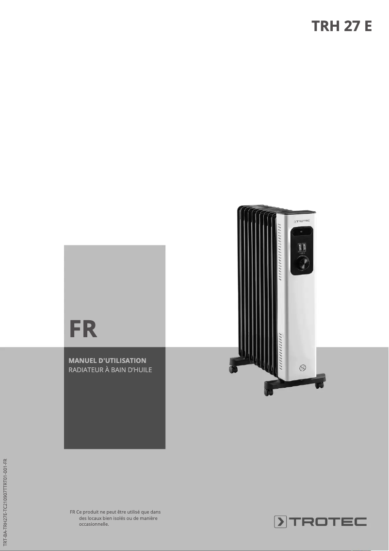 First page image of the manual for TRH 27 E