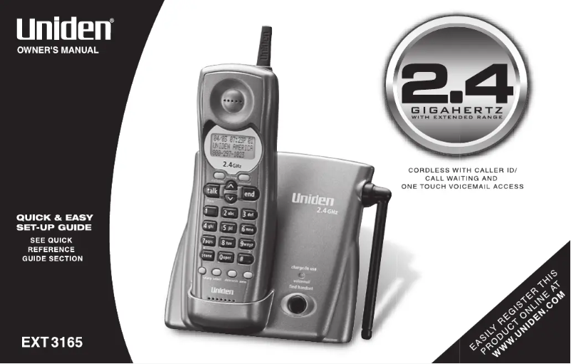 First page image of the manual for EXT 3165