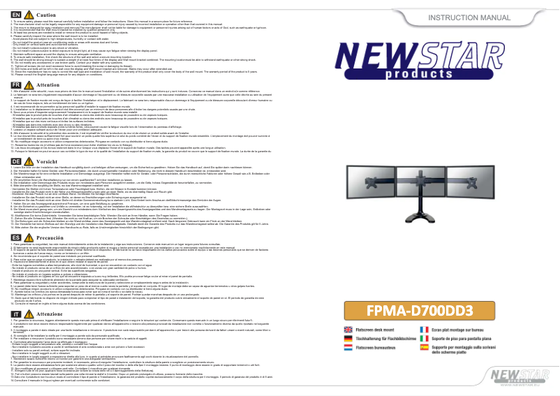 First page image of the manual for FPMA-D700DD3