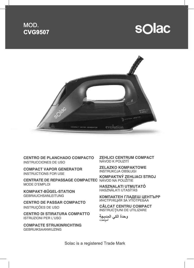 Page 1 of the manual User Manual Solac Smart Evolution CVG9507