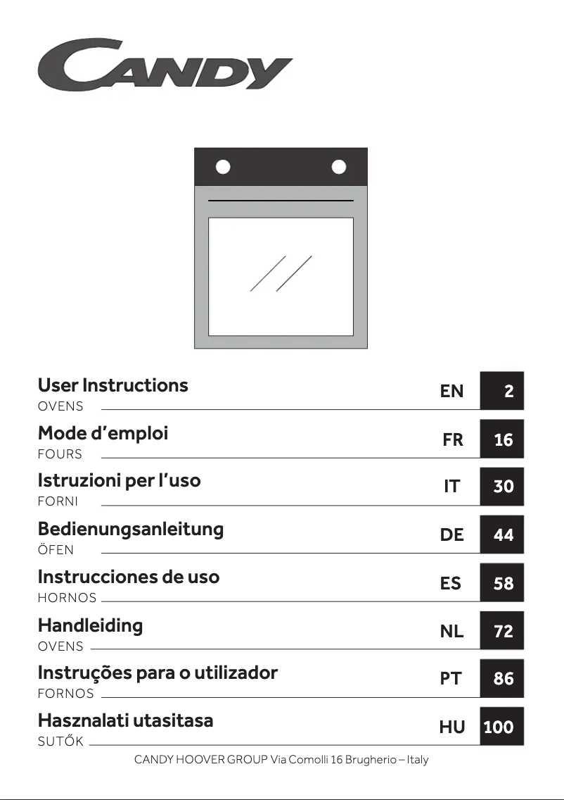 Page 1 of the manual User Manual Candy FIDC X825 L
