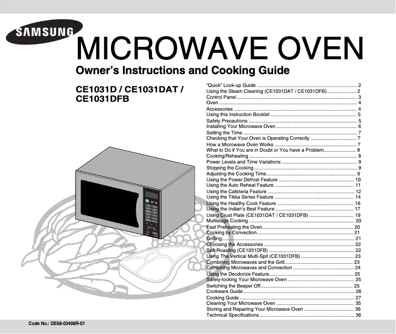 First page image of the manual for CE1031D