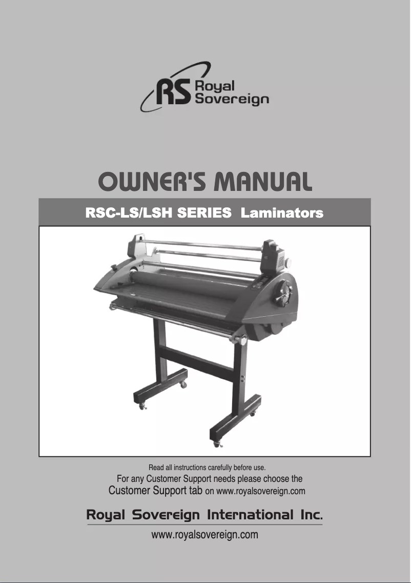 First page image of the manual for RSC-1650LS