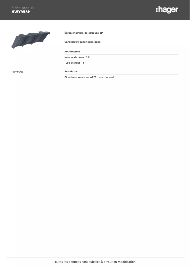 First page image of the manual for HWY958H