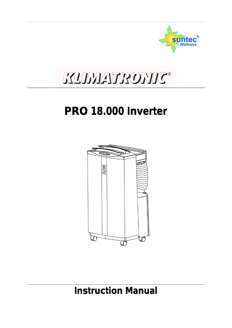 Page 1 of the manual User Manual Suntec Klimatronic PRO 18.000 Inverter