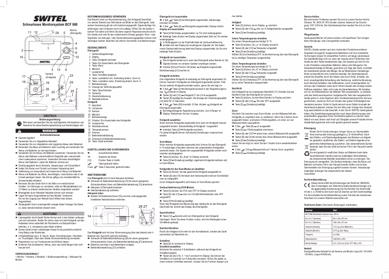 First page image of the manual for BCF986