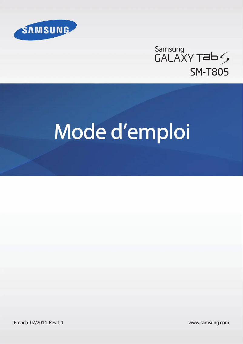 Page 1 of the manual User Manual Samsung Galaxy Tab S