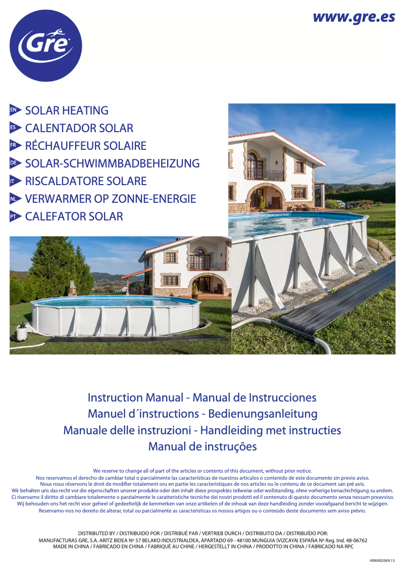 Page 1 of the manual User Manual Gre 7025035008