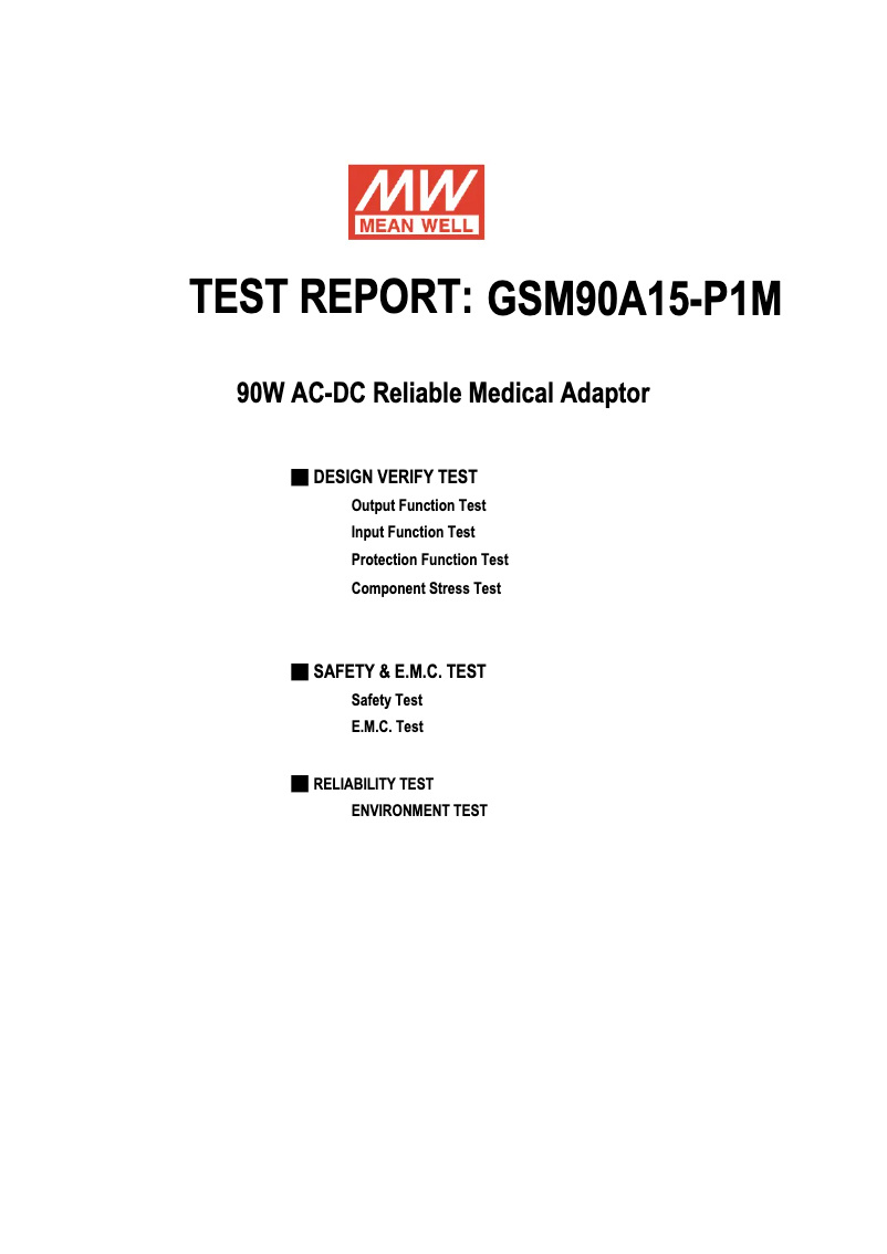 First page image of the manual for GSM90A15-P1M