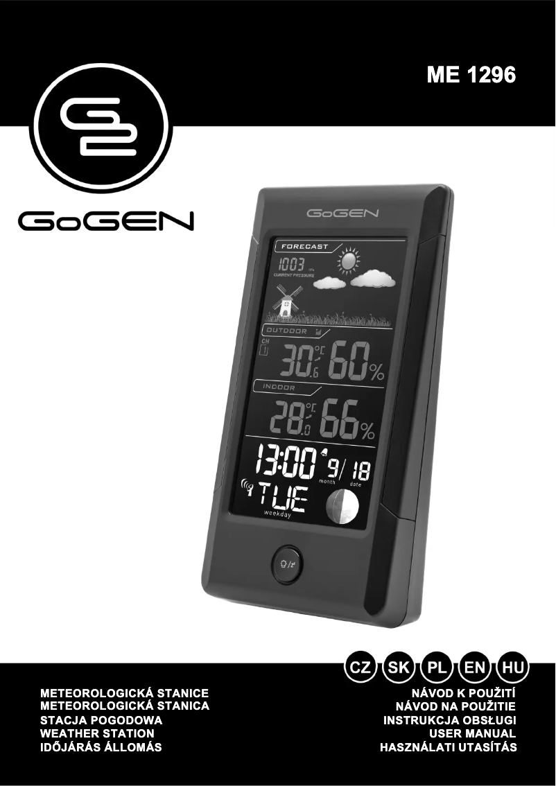 Image de la première page du manuel de l'appareil ME 1296