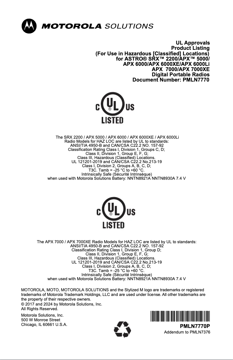 Page 1 of the manual User Manual Motorola SRX 2200