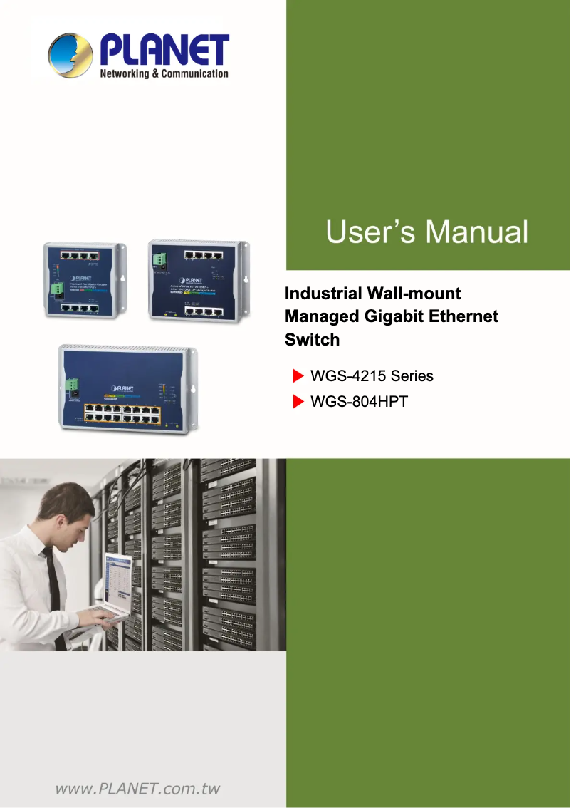 Page 1 of the manual User Manual Planet WGS-4215-8T