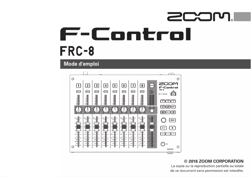 Page 1 of the manual User Manual Zoom F-Control