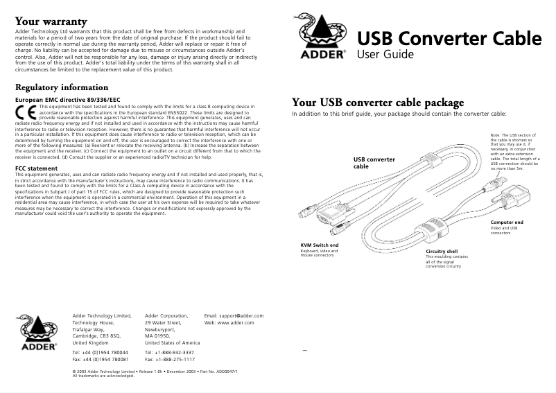 First page image of the manual for CCUSB