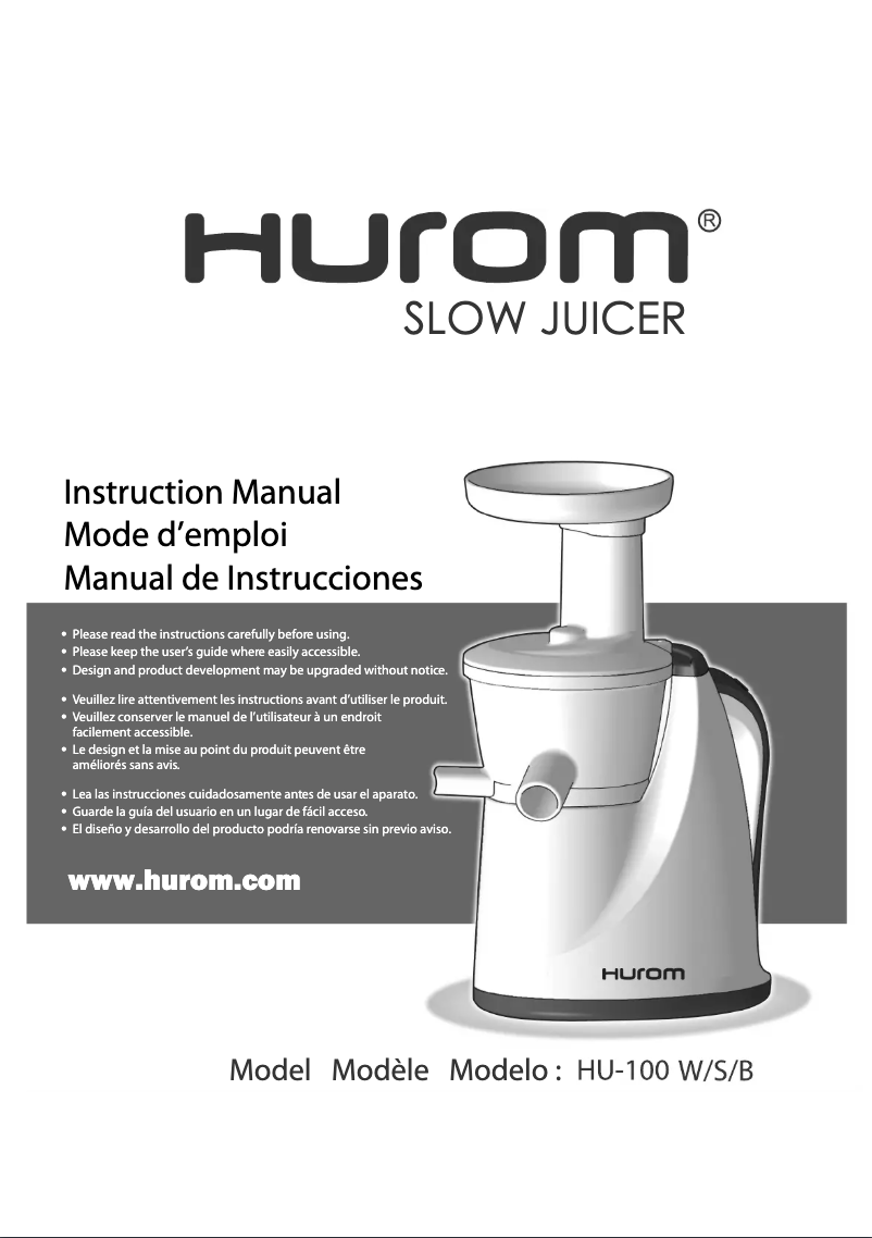 Page 1 of the manual User Manual Hurom HU-100