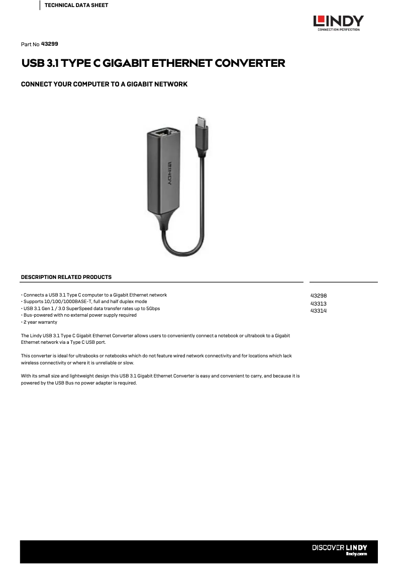 First page image of the manual for 43299