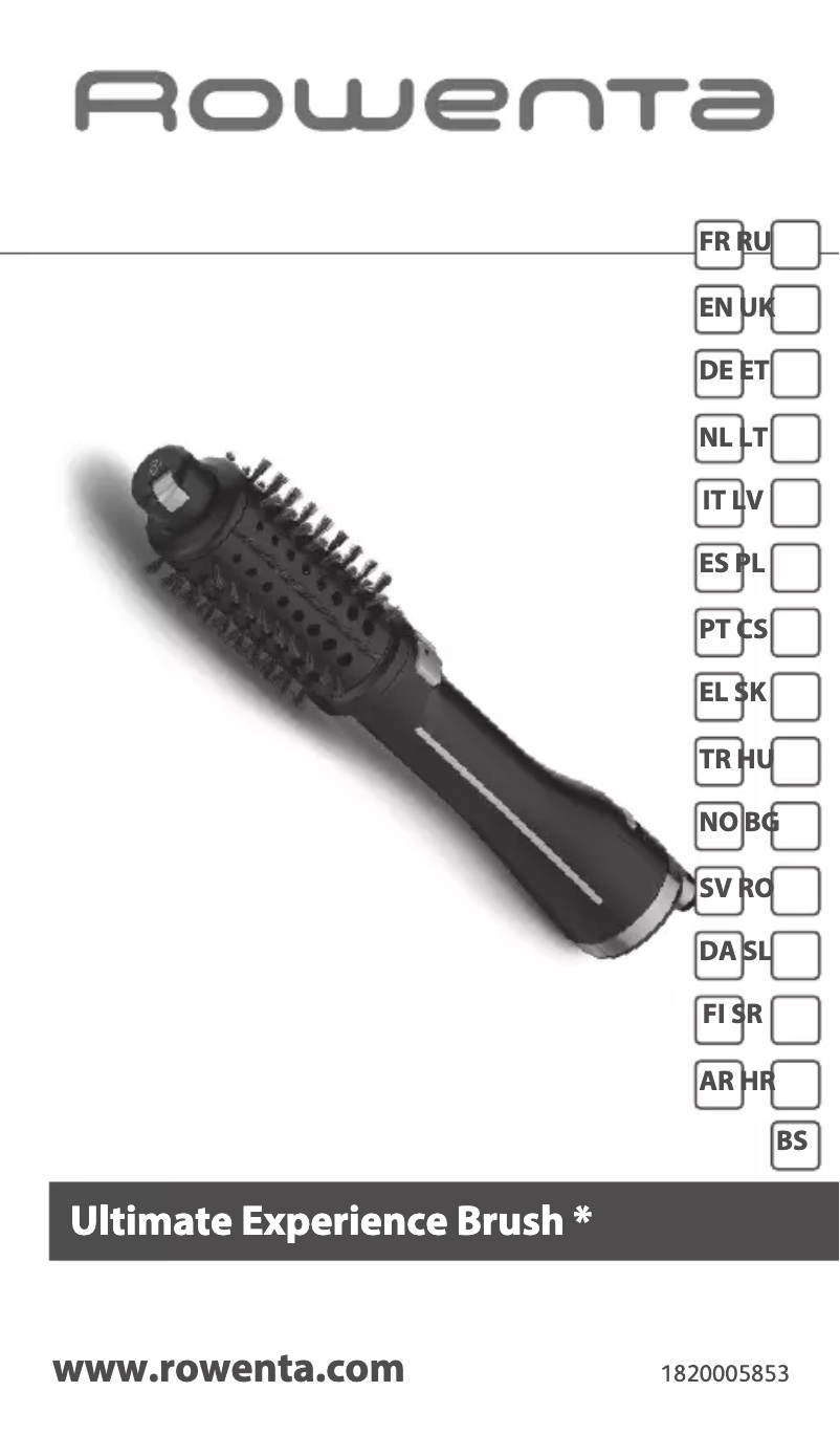 Page 1 of the manual User Manual Rowenta Ultimate Experience CF9625
