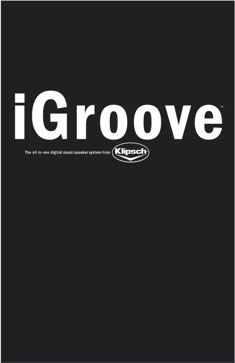 Page 1 of the manual User Manual Klipsch iGroove