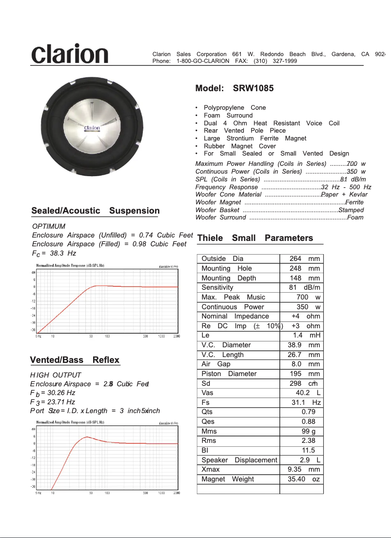 Image de la première page du manuel de l'appareil SRW1085