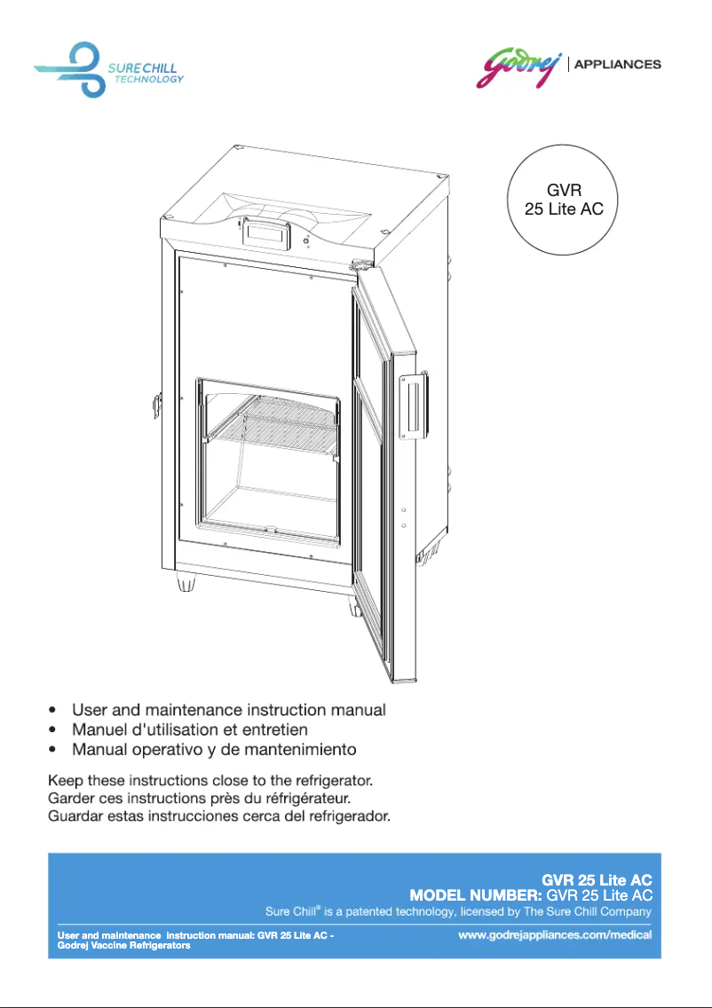 First page image of the manual for GVR 25 LITE AC