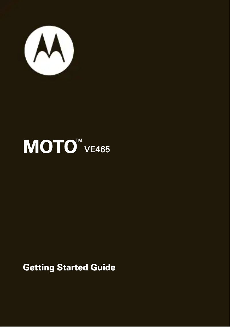 Page 1 of the manual Quick Start Guide Motorola VE465