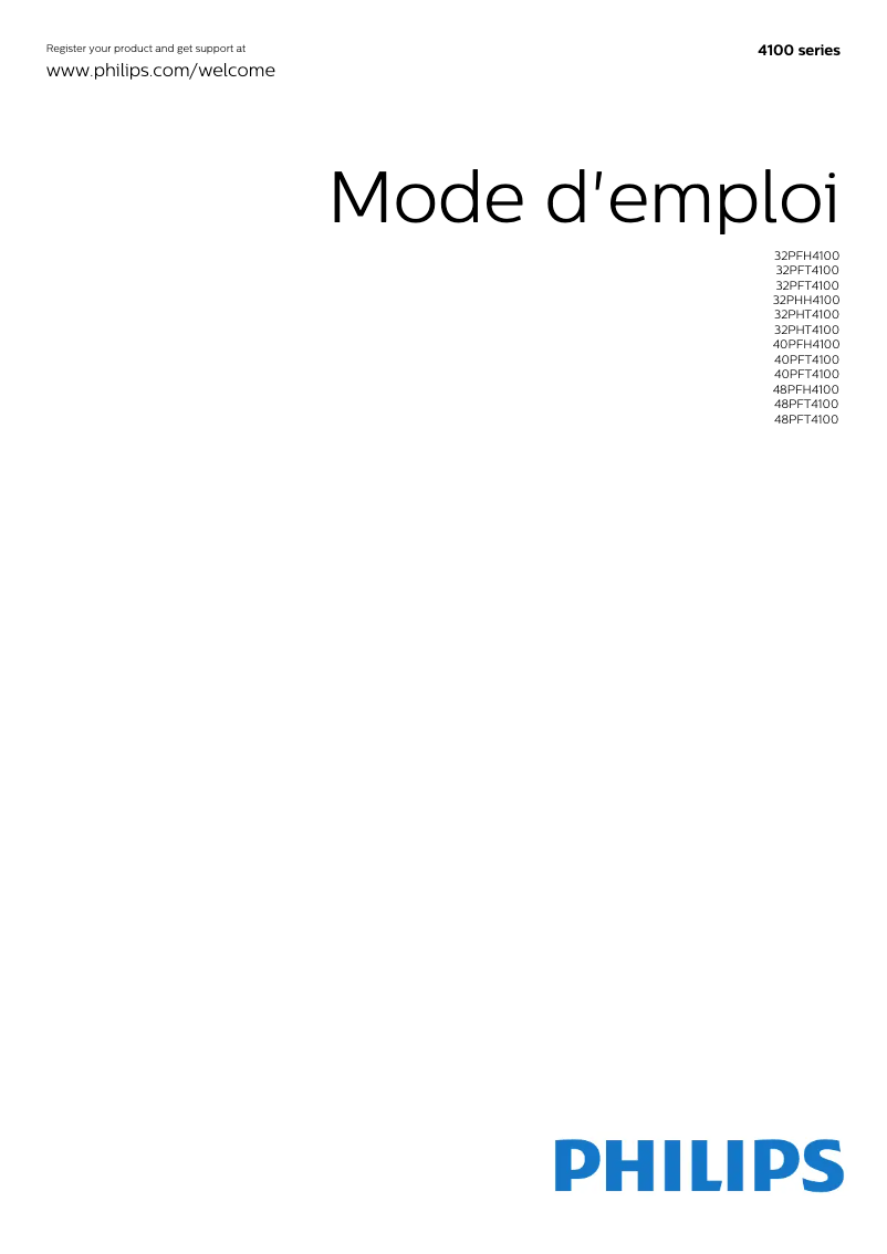 Page 1 of the manual User Manual Philips 4000 series 48PFH4100