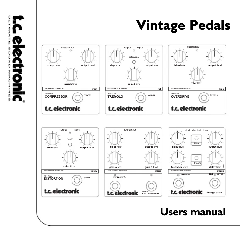 Page 1 of the manual User Manual TC Electronic Vintage Tube Primer