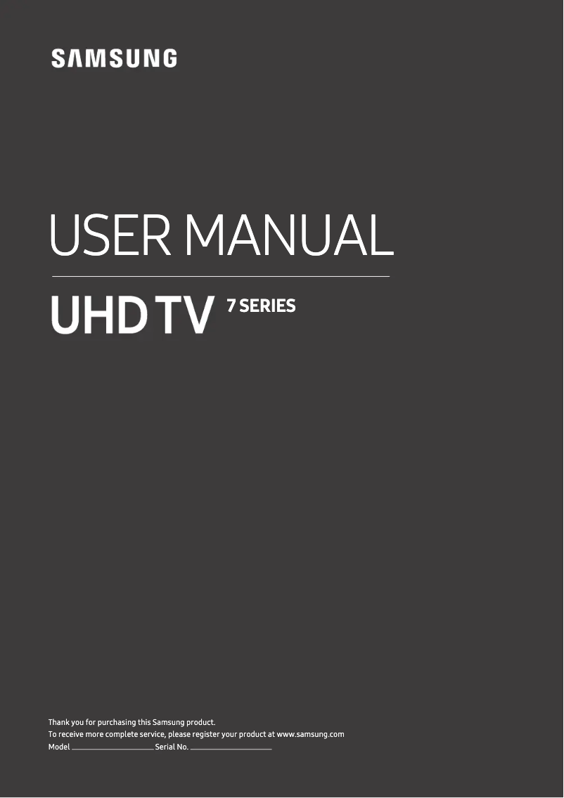 Page 1 of the manual User Manual Samsung UE43RU7452