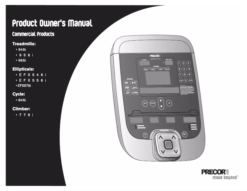 Page 1 of the manual User Manual Precor 846i
