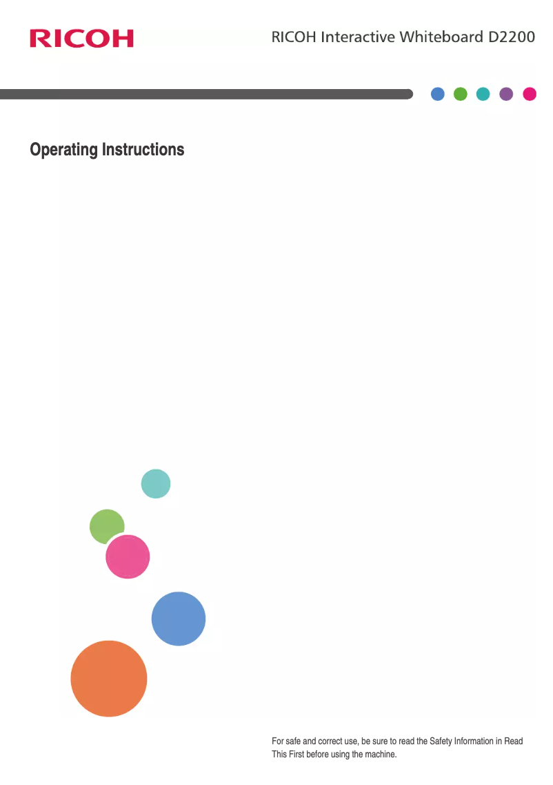 Page 1 de la notice Manuel utilisateur Ricoh D2200