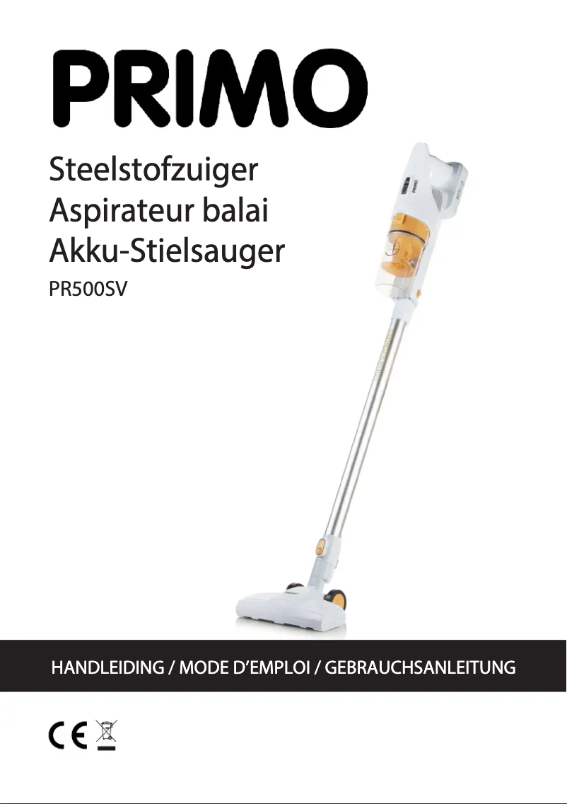 First page image of the manual for PR500SV