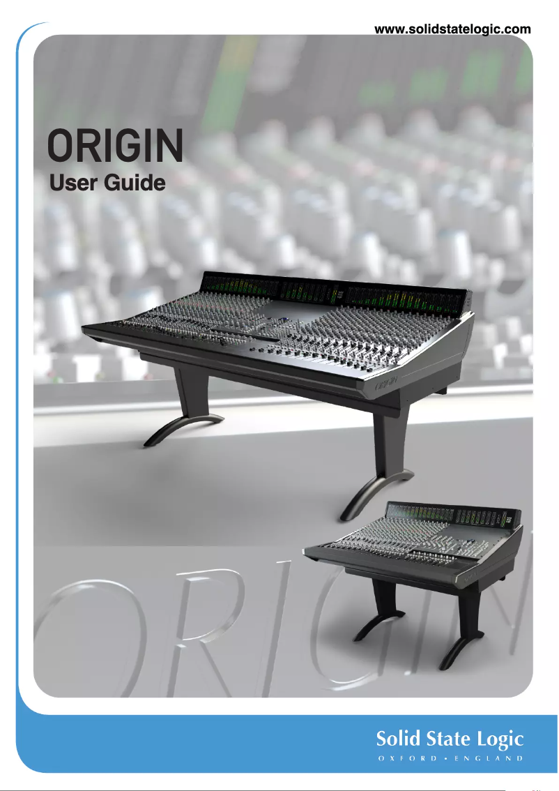 Page 1 of the manual User Manual Solid State Logic Origin
