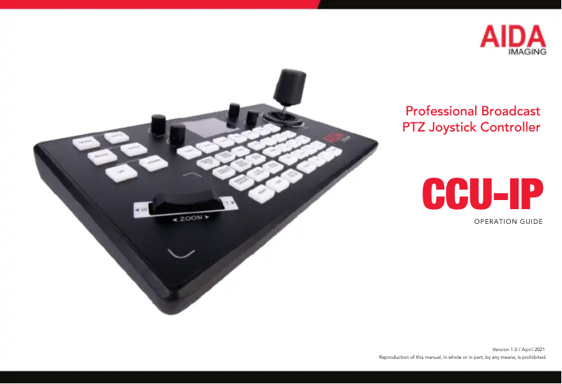 Page 1 of the manual User Manual Aida CCU-IP