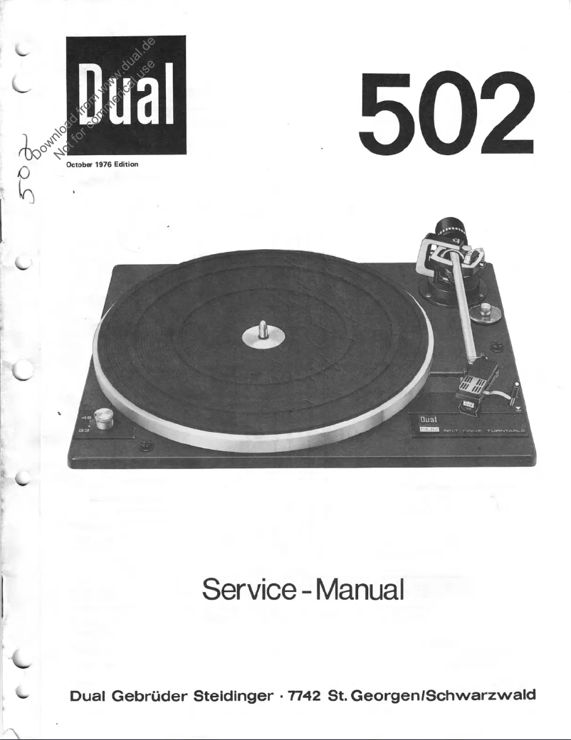 First page image of the manual for 502