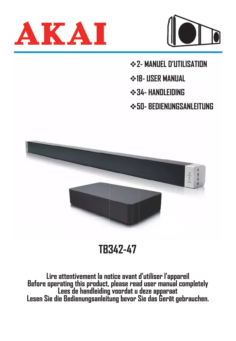 First page image of the manual for TB342-47