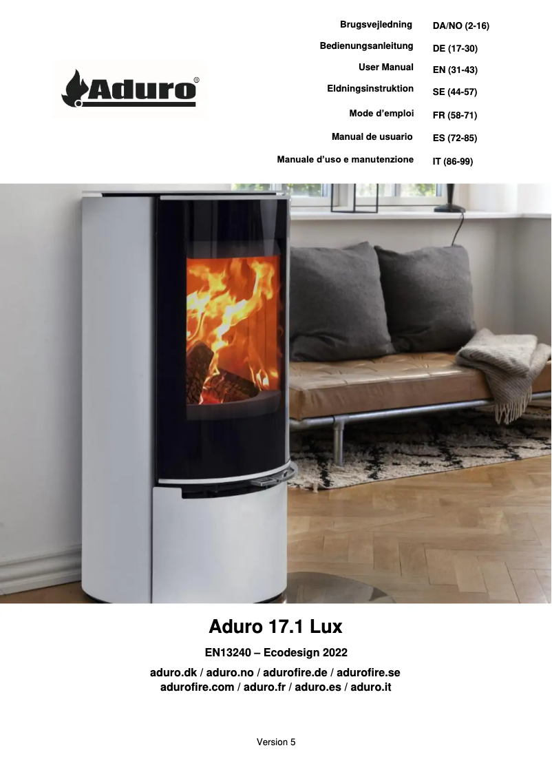 First page image of the manual for 17.1 Lux