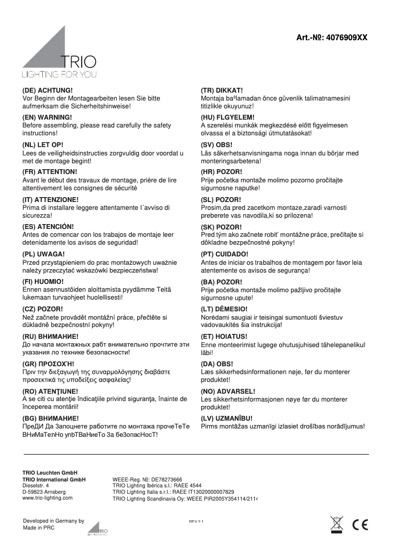 First page image of the manual for Alicia 407690907