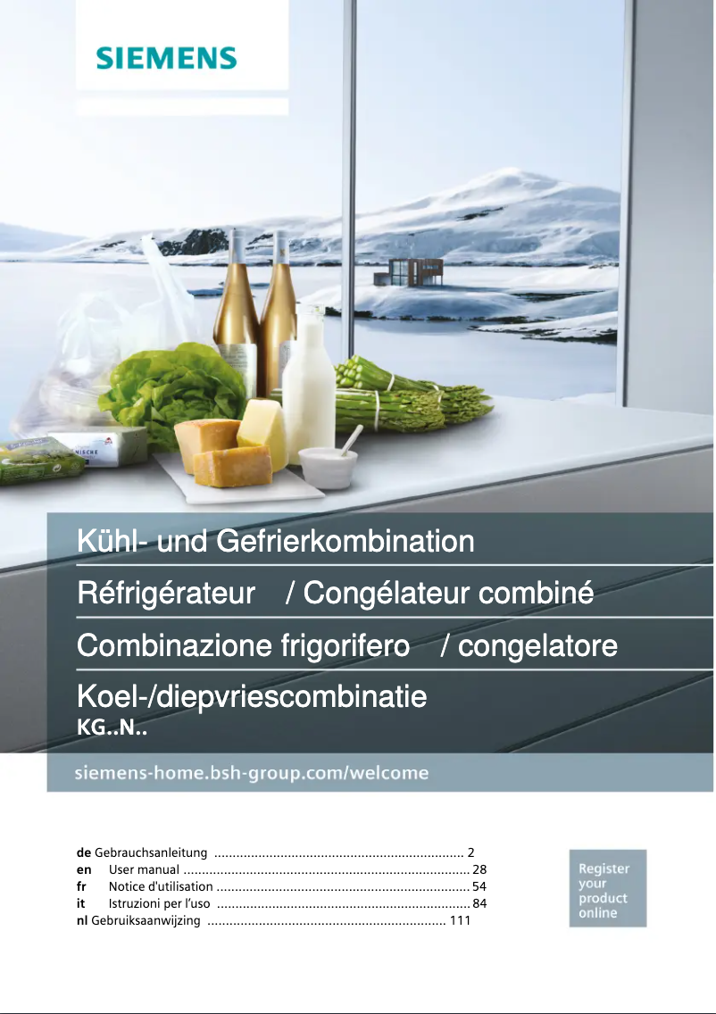 First page image of the manual for KG36NHI32