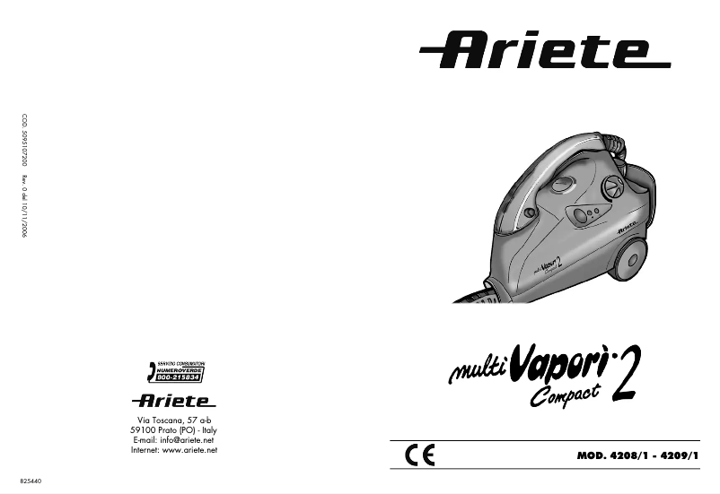 Page 1 of the manual User Manual Ariete 4209/1