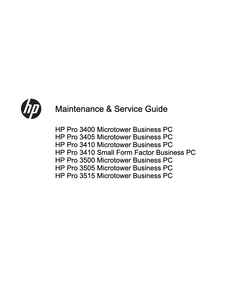 First page image of the manual for Pro 3410