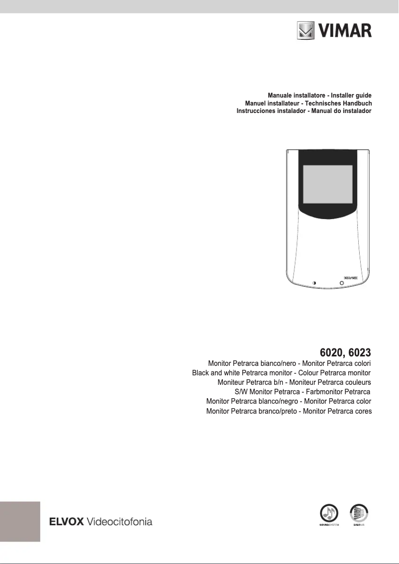 First page image of the manual for ELVOX 6023