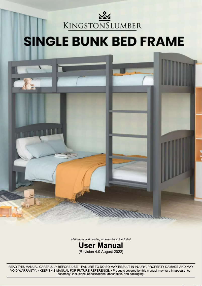 Page 1 of the manual User Manual Kingston Slumber FURBBDKNGA13VG