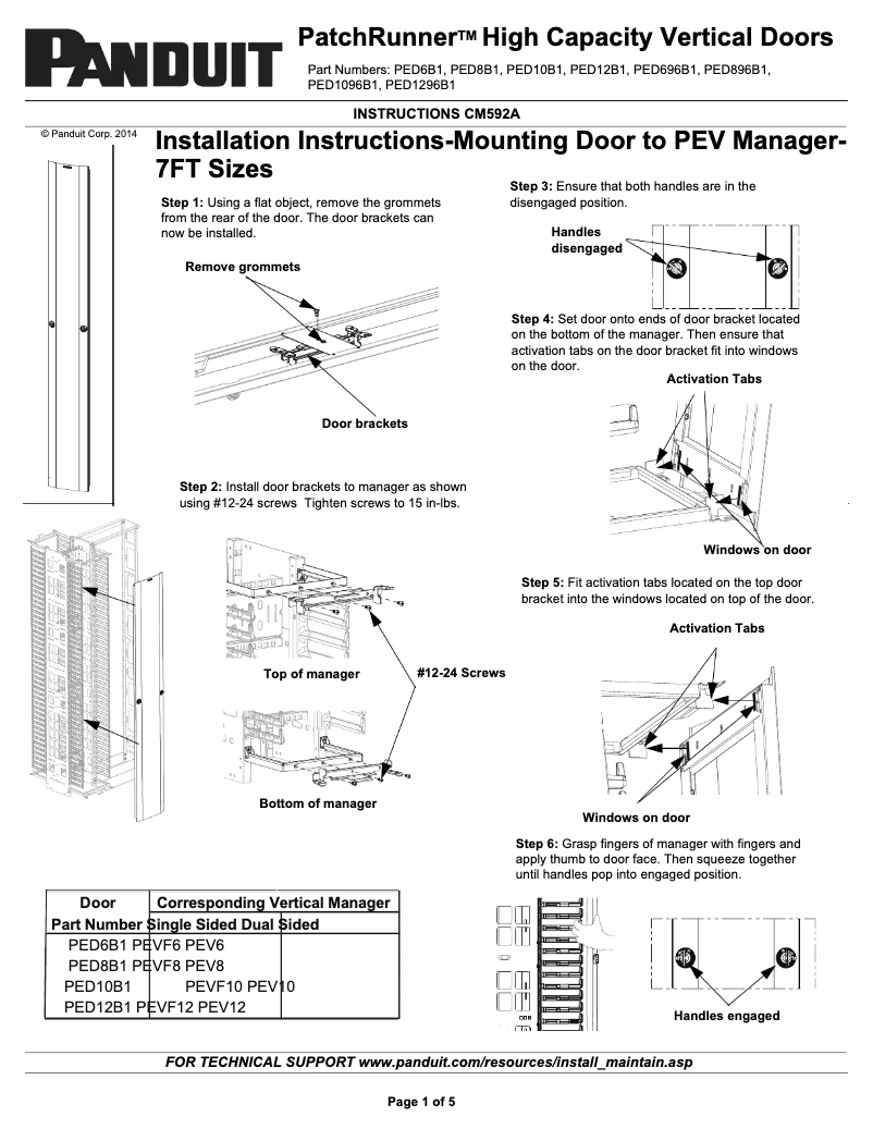 First page image of the manual for PED12B1