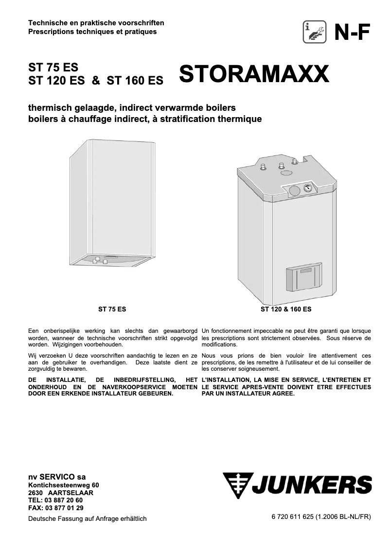 First page image of the manual for ST 160 ES