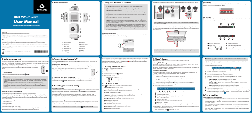 Page 1 of the manual User Manual Navman MiVue 720