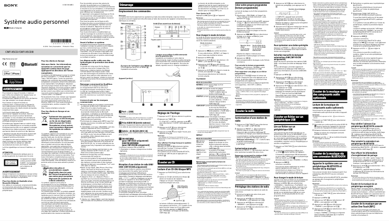 First page image of the manual for CMT-X5CDB